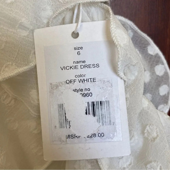 NWT WALTER BAKER White Ruffled Vickie Dress Size 6 - Picture 10 of 12